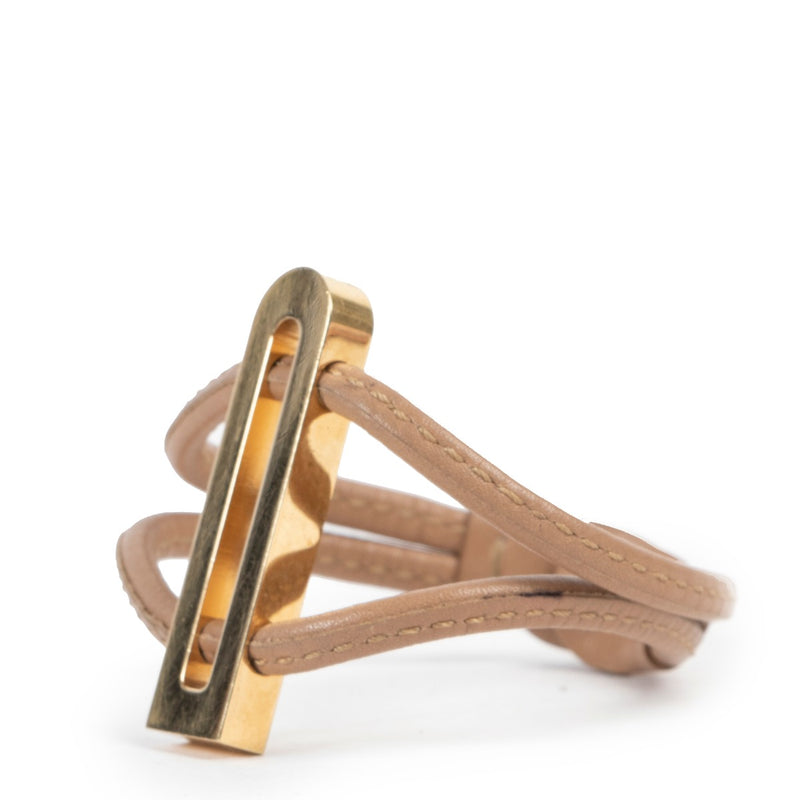 Original vintage Delvaux Beige Leather Bracelet now for sale on Labellov 2nd hand designer site with luxury accessories