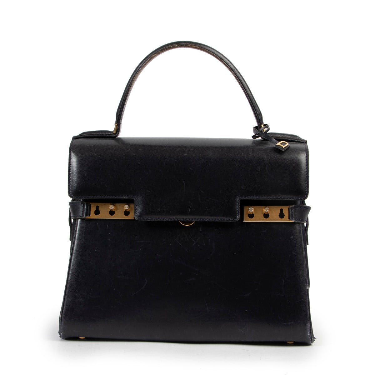 Delvaux Marine Blue Leather Tempête Top Handle