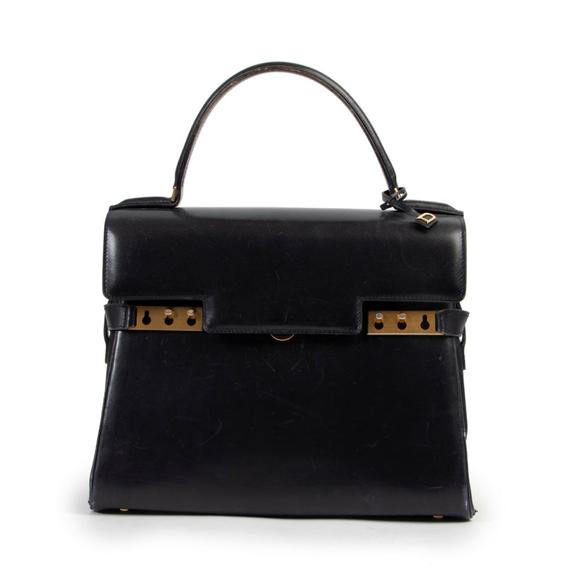 Delvaux Marine Blue Leather Tempête Top Handle