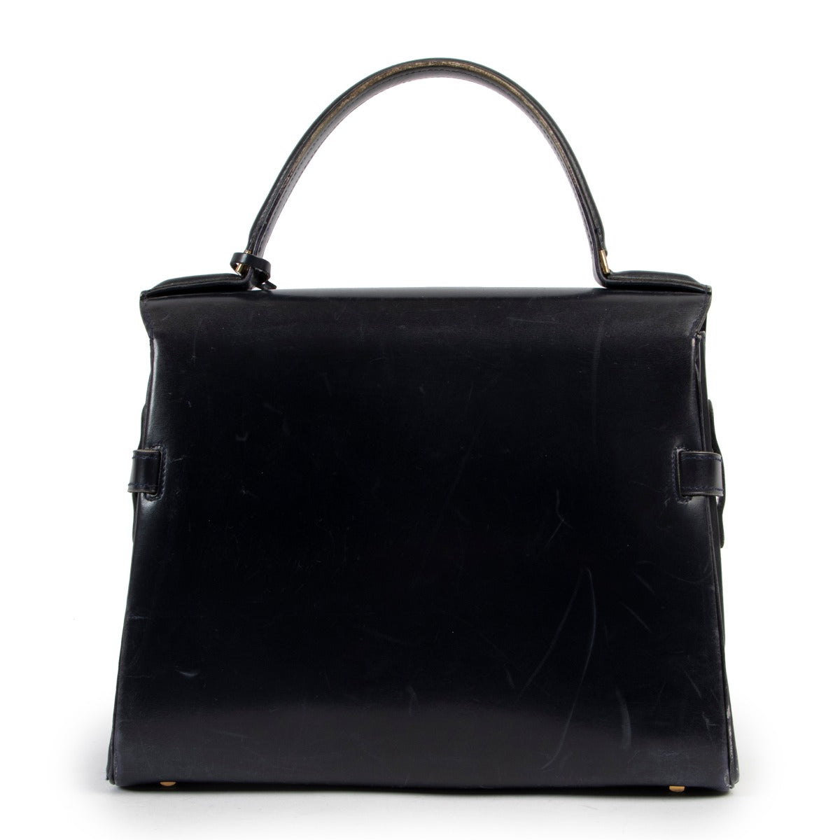Delvaux Marine Blue Leather Tempête Top Handle at Labellov