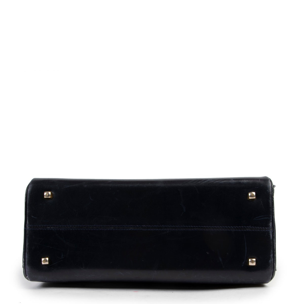 Original Delvaux Marine Blue Leather Tempête Top Handle in good condition now for sale on Labellov Luxury vintage site