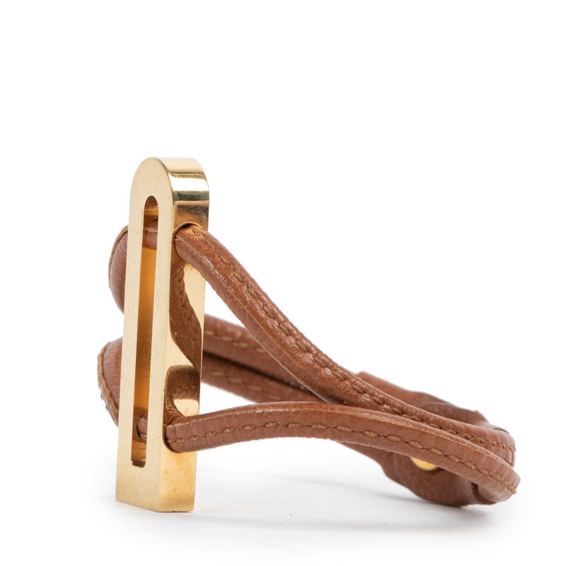 Original vintage Delvaux Chocolate Brown Leather Bracelet for sale online at Labellov Antwerp with good prices and preloved items