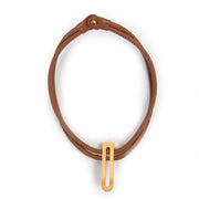 Delvaux Cognac Leather Necklace
