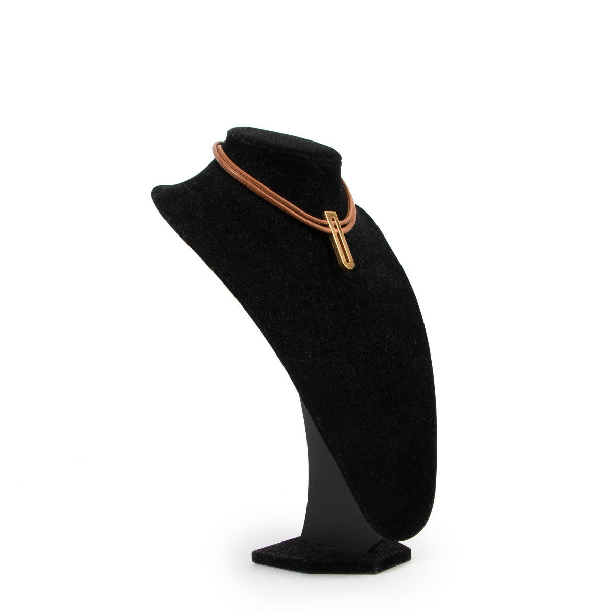 Delvaux Cognac Leather Necklace at Labellov