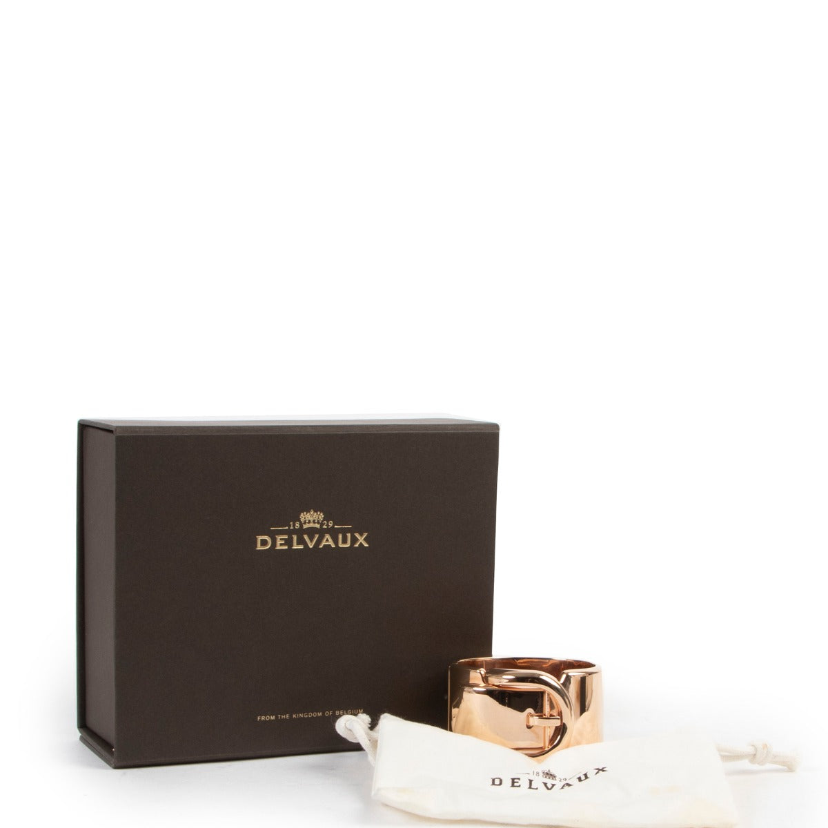 Original Delvaux Gold Metallic Ceinture Bracelet in good condition now for sale on Labellov site with 2nd hand designer accessories