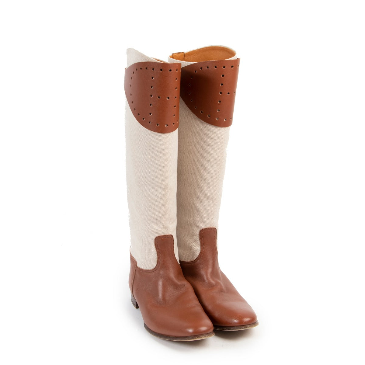 Original Hermès Cognac Boots TDC in Size 36 in very good condition now for sale on Labellov vintage