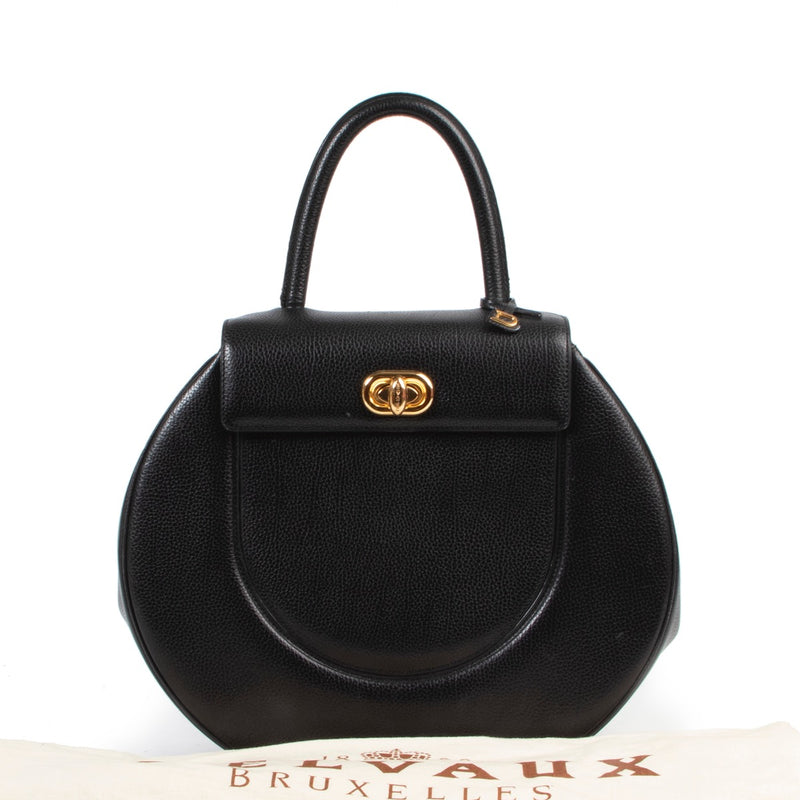 Buy authentic Delvaux Black Extase Galop bag in black leather.
