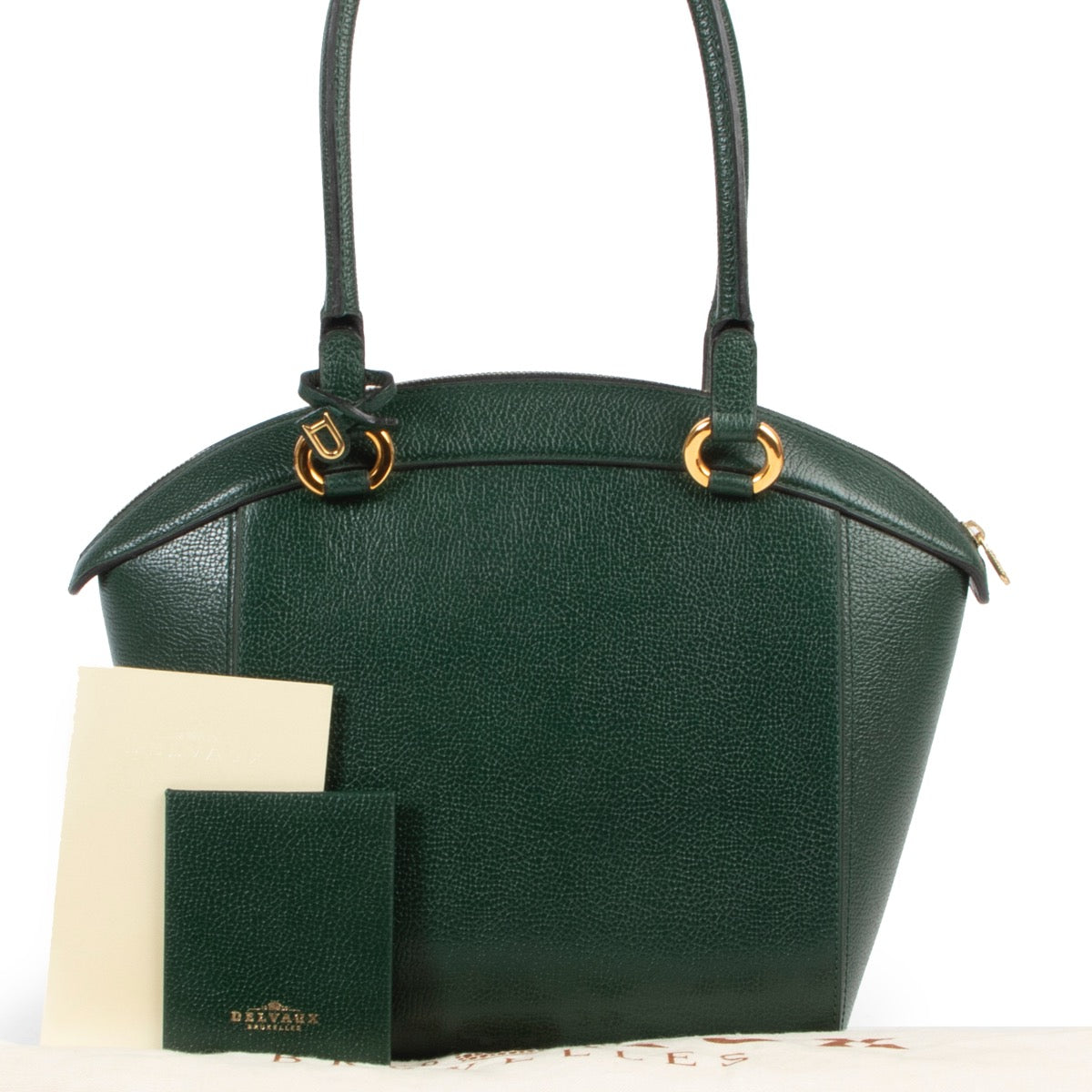 shop safe online secondhand Delvaux Green Charme Shoulder Bag