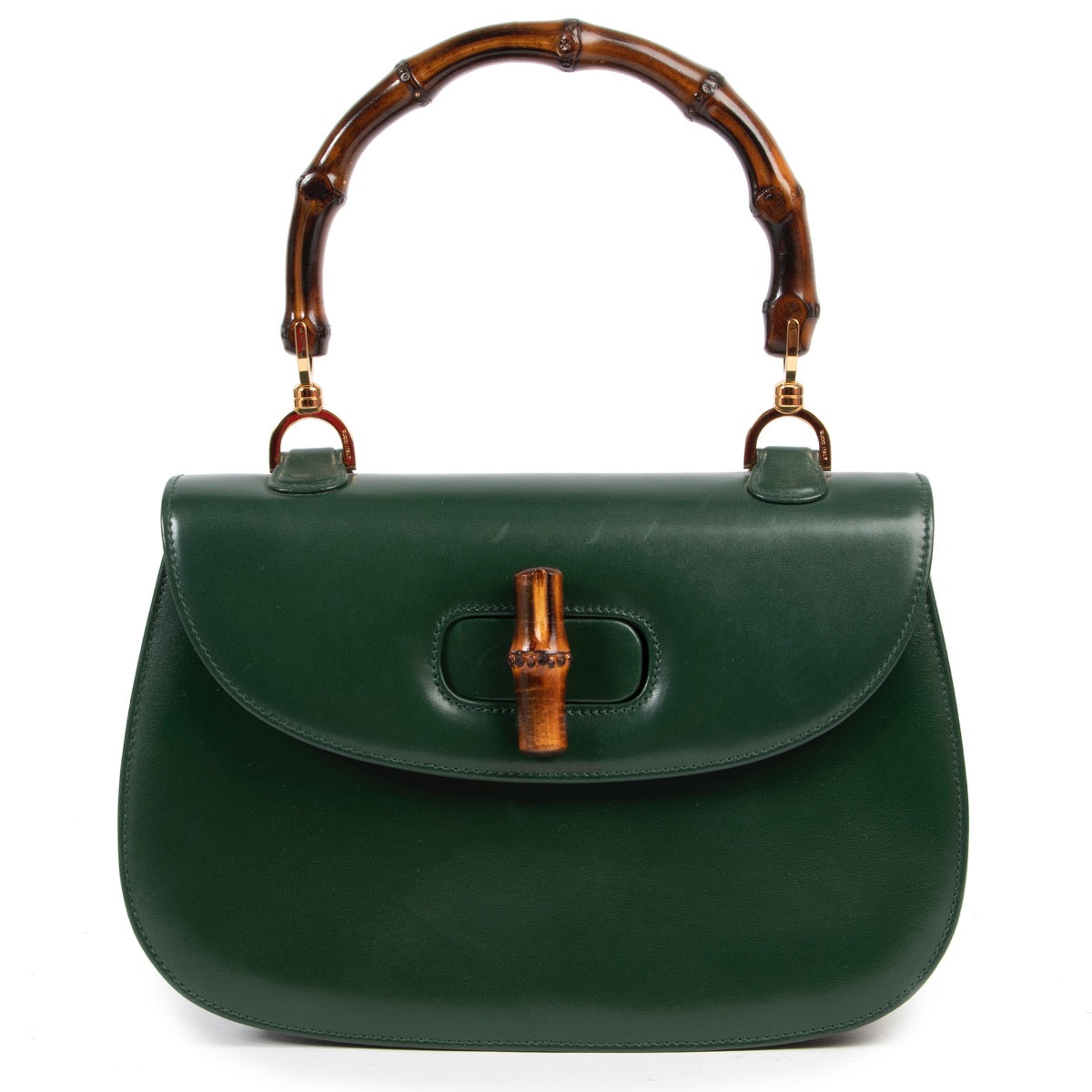 acheter en ligne seconde main Gucci green top handle bamboo