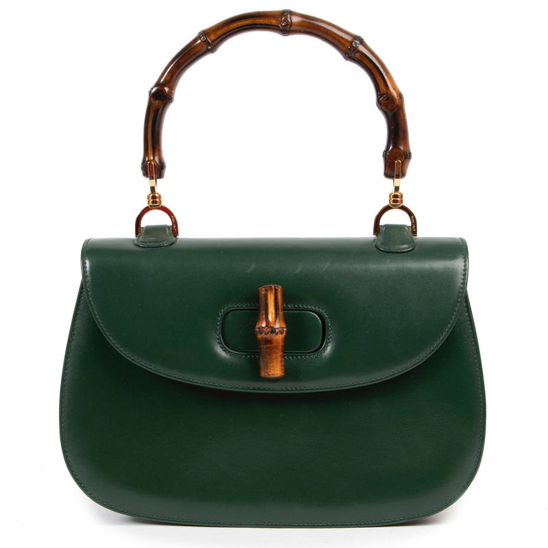 acheter en ligne seconde main Gucci green top handle bamboo