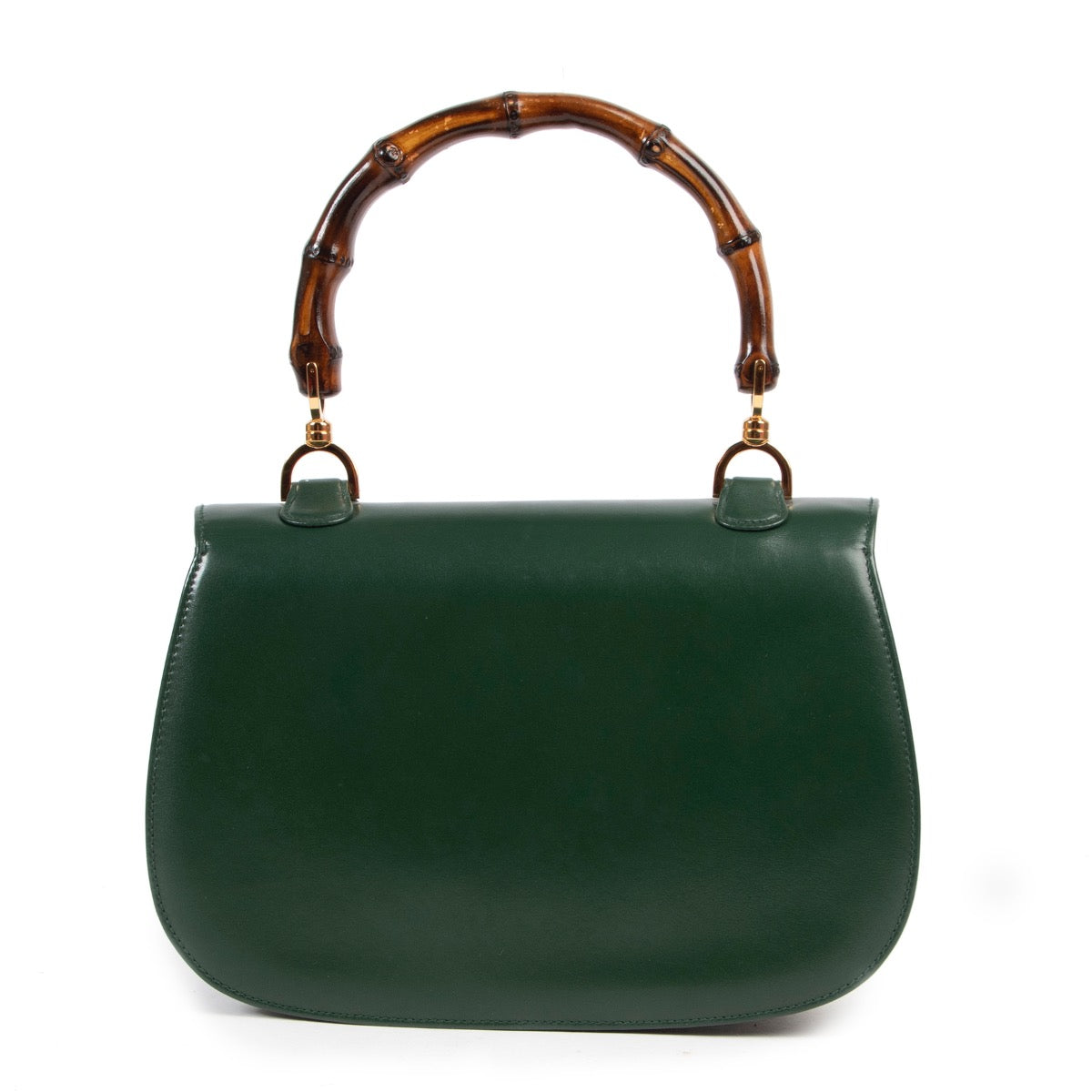 Gucci Groene Leren Bamboe 1947 Medium Tas