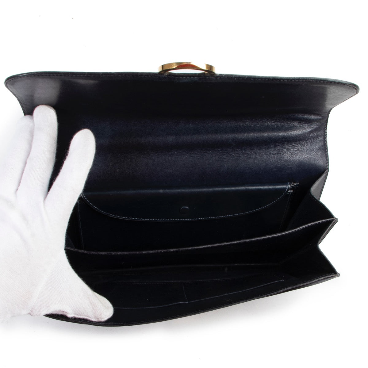 koop veilig online tweedehands Hermès Blue Vintage Shoulder Bag
