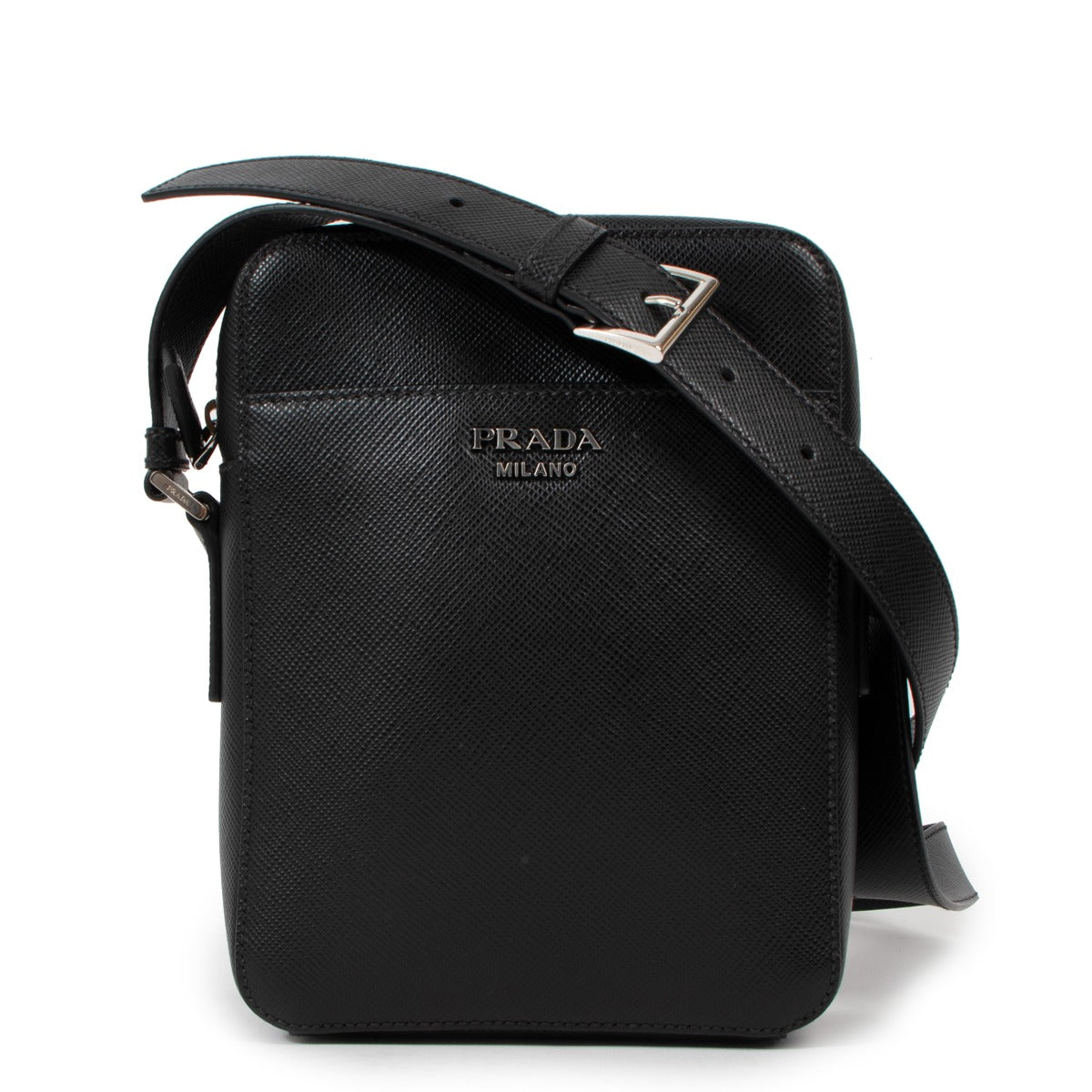 Prada Black Saffiano Small Messenger Bag