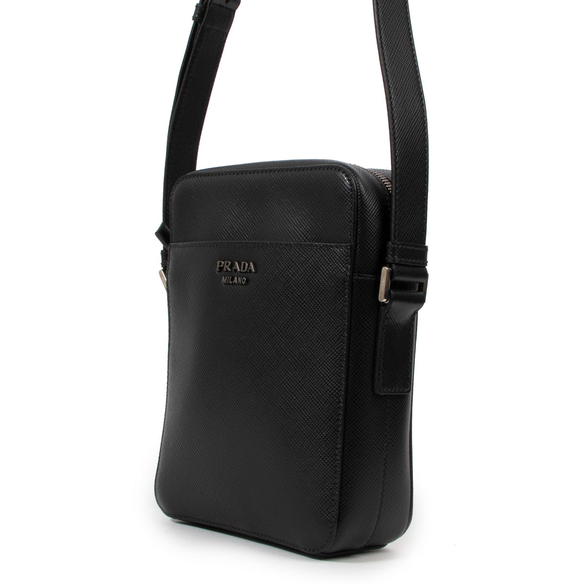Prada Black Saffiano Small Messenger Bag