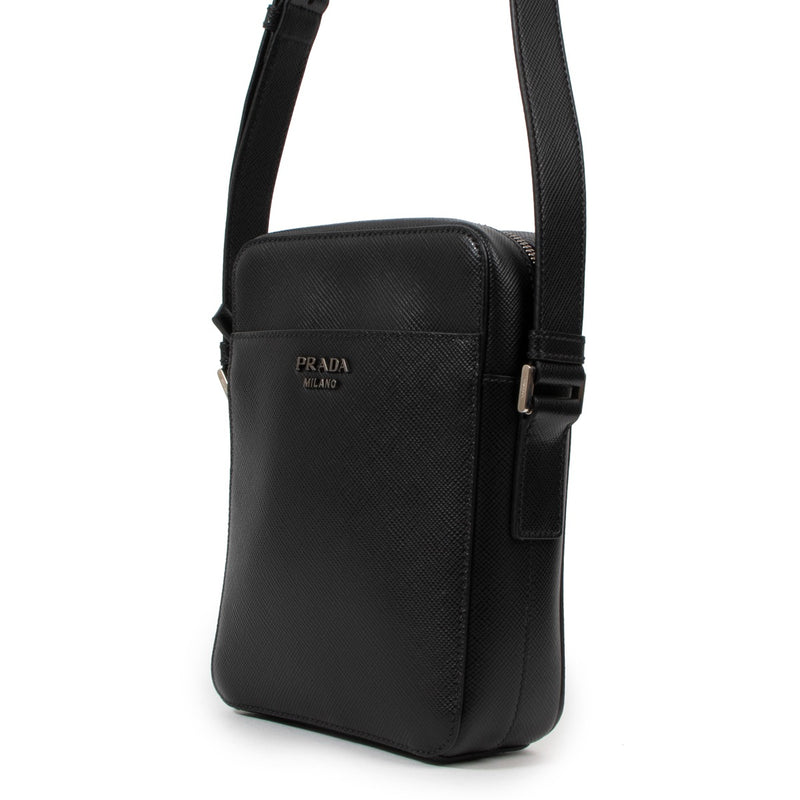 Prada Black Saffiano Small Messenger Bag