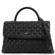 Shop safe online 100% authentic second hand Chanel Black Quilted Caviar Leather Coco Handle in excellent, as new condition at the right price at Labellov in Antwerp.