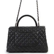 Shop safe online 100% authentic second hand Chanel Black Quilted Caviar Leather Coco Handle in excellent, as new condition at the right price at Labellov in Antwerp.