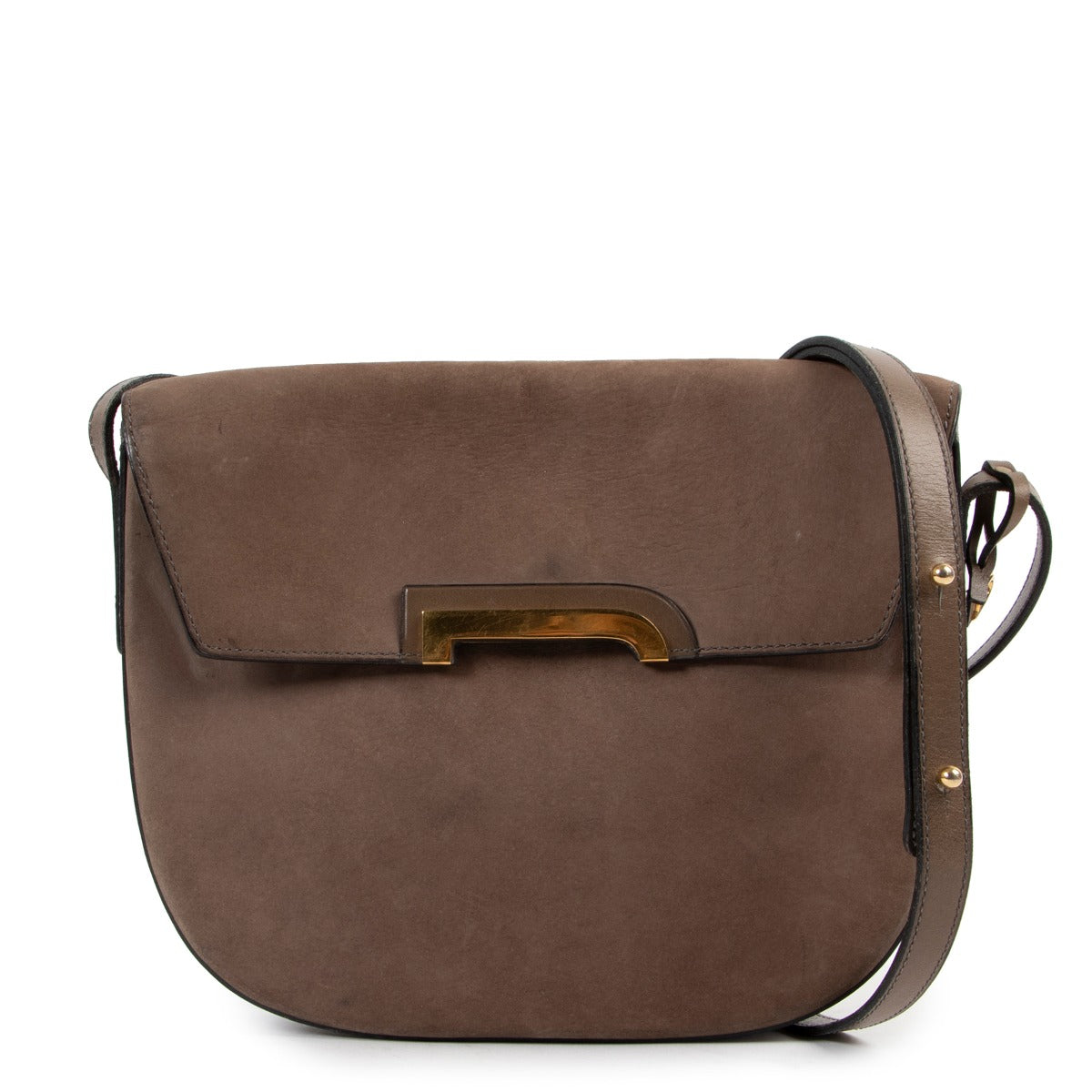 Delvaux Taupe Nubuck Crossbody