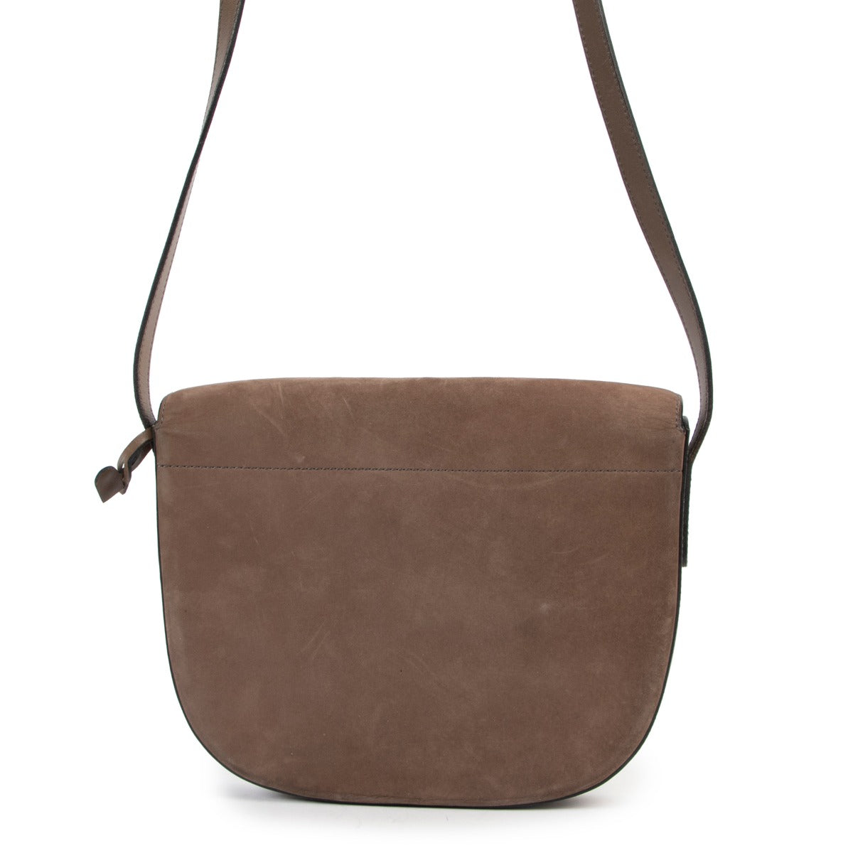 Delvaux Taupe Nubuck Crossbody at Labellov