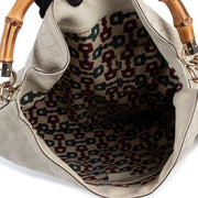 Get this Gucci Ivory Guccissima Peggy Bamboo Bag at Labellov online or in store at the Verlatstraat Antwerp in very good condition