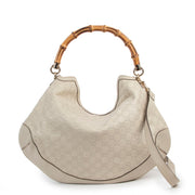 Gucci Ivory Guccissima Peggy Bamboo Bag