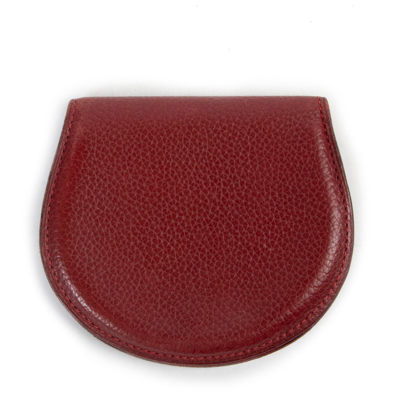 Delvaux Red Leather Coin Wallet