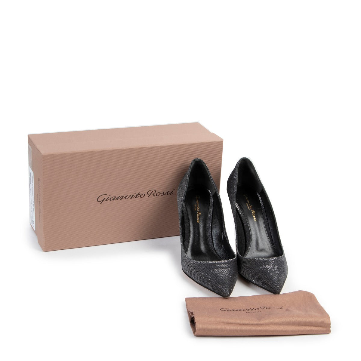 Buy these Gianvito Rossi Silver Glitter Pumps - Size 38,5 at Labellov online or in store