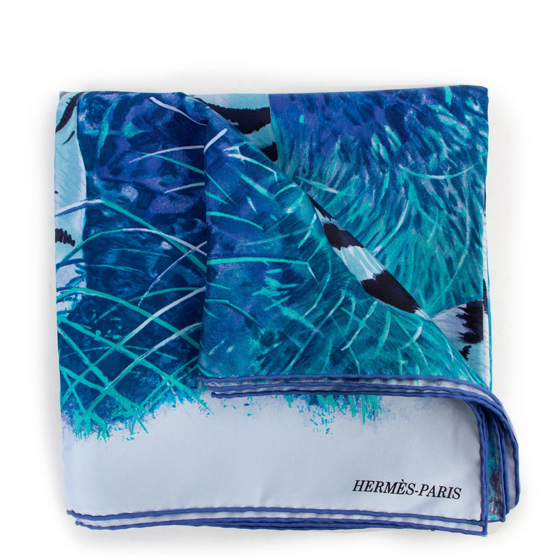 Hermès Blue Scarf Tigre Du Bengale