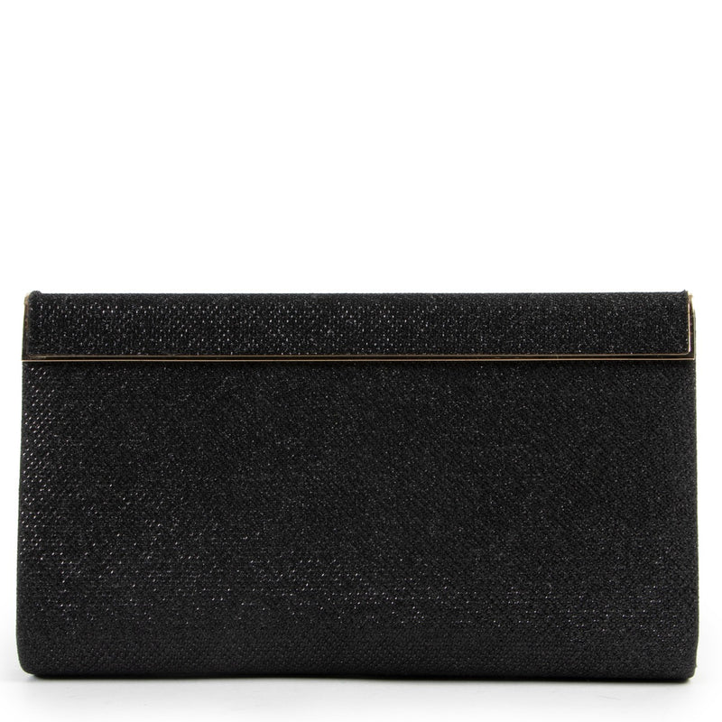 Jimmy Choo Black Glitter Clutch