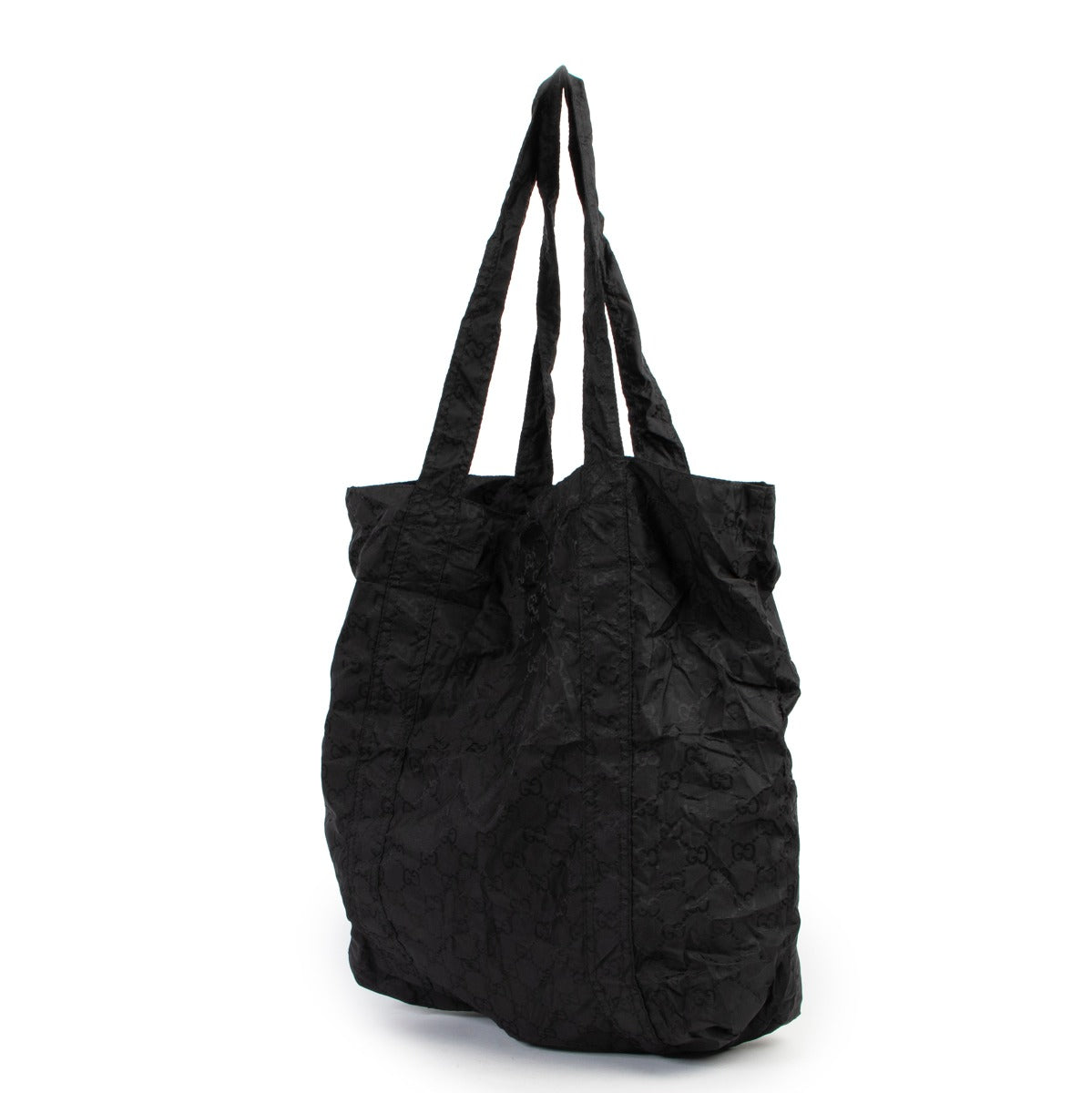 Gucci Black Monogram Shoulder Tote Bag