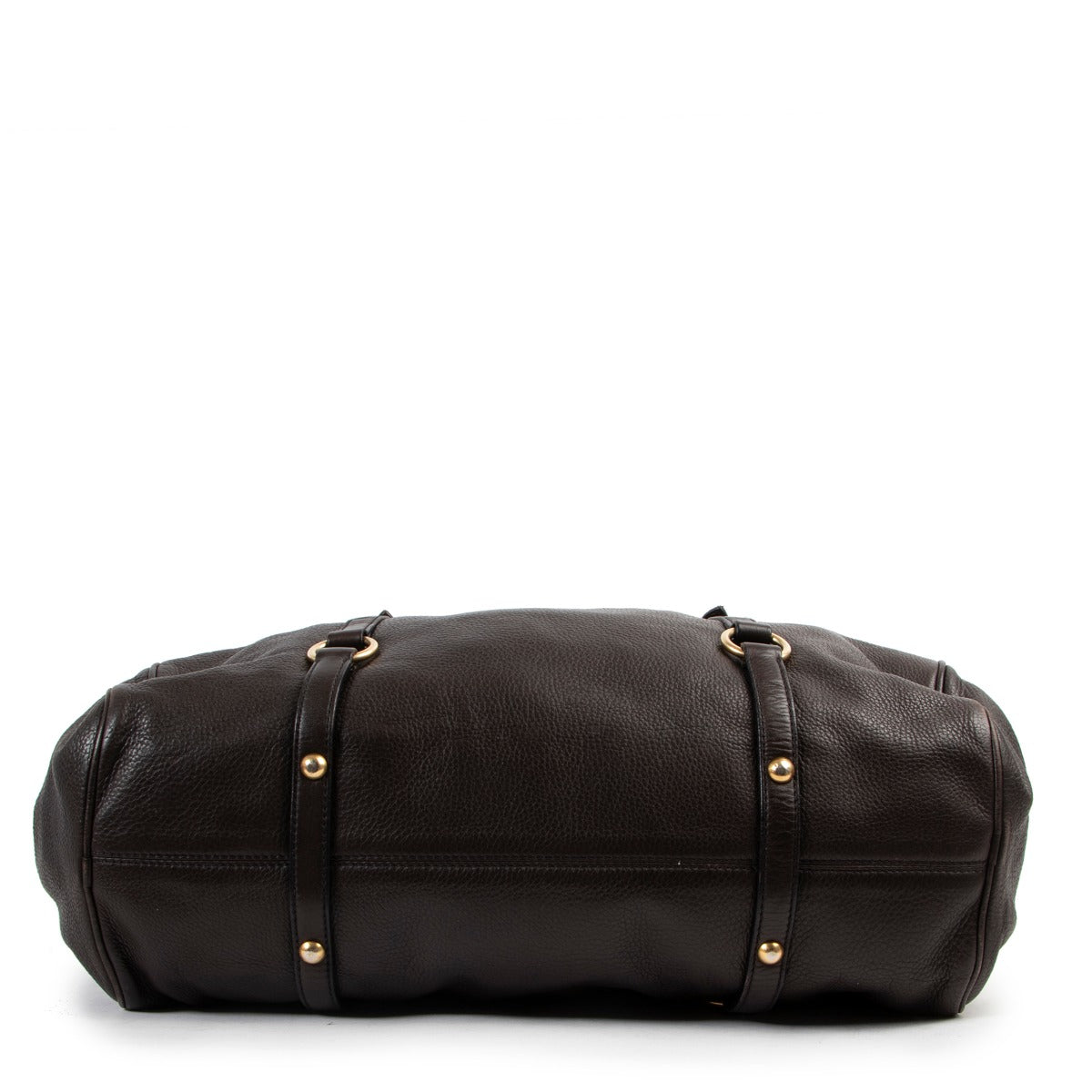 Original Miu Miu Brown Leather Shoulder bag in good condition on Labellov vintage shop in Antwerp with 2nd hand designer goods