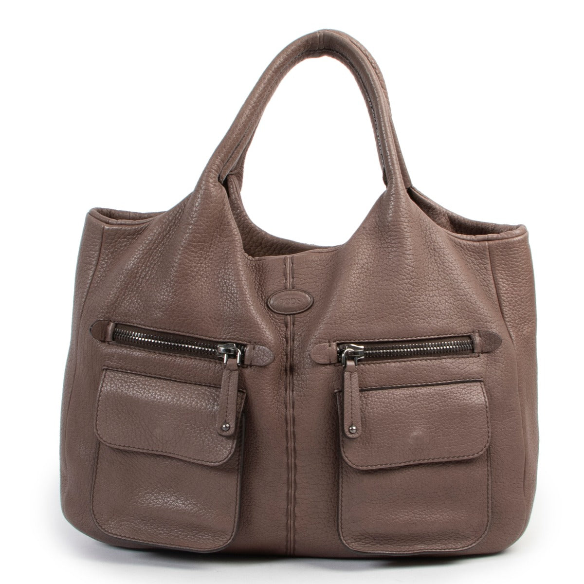 Tods Brown Grained Leather Shoulder bag