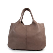 Tods Brown Grained Leather Shoulder bag available at Labellov