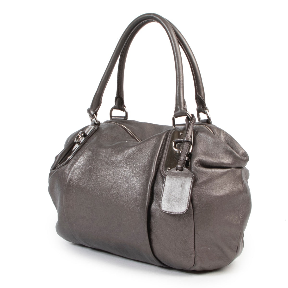 Buy Safe online at Labellov.com grey Prada Shoulder Bag.