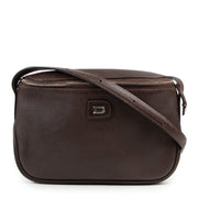 Tweedehands authentieke Delvaux Macao crossbody handtas in bruin leer online kopen.