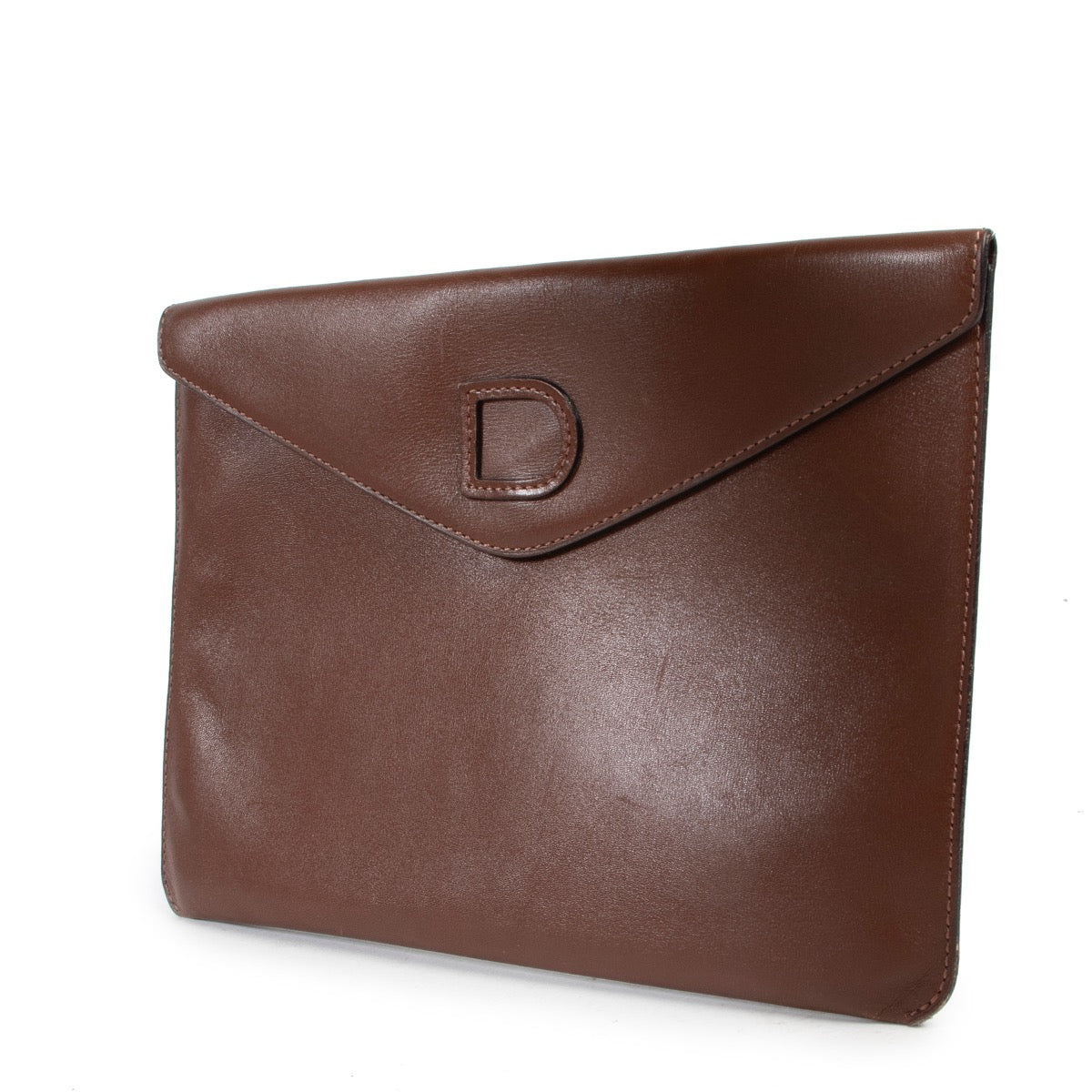 Delvaux Brown Enveloppe Clutch