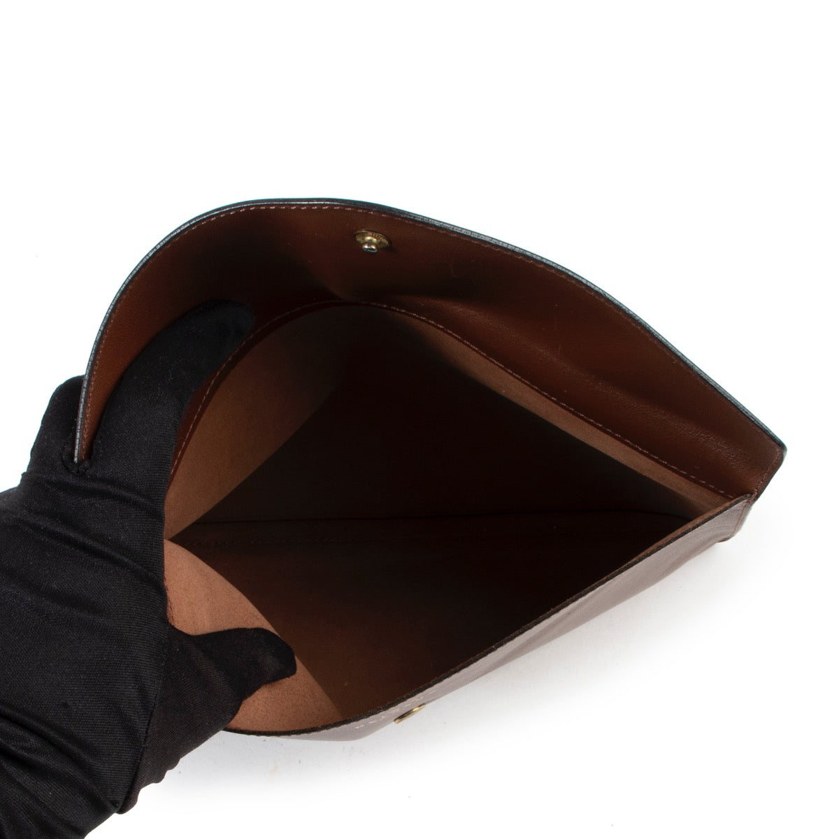 Delvaux Brown Enveloppe Clutch