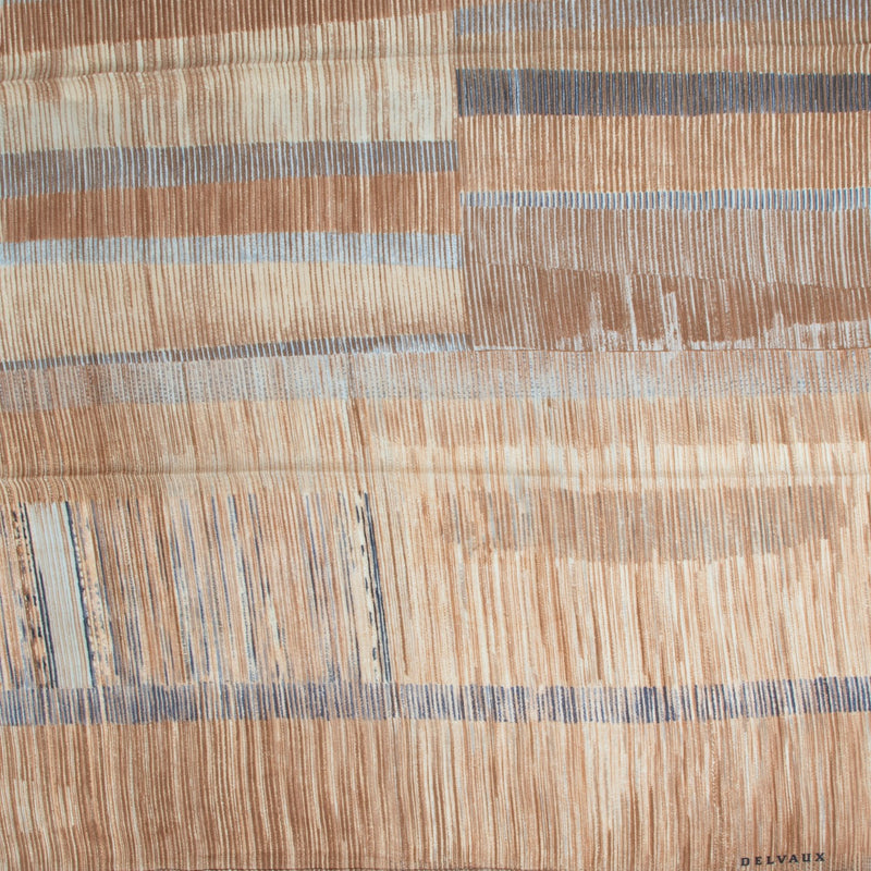 Delvaux Multicolor Beige Stripped Silk Scarf on Labellov, Worldwide Shipping