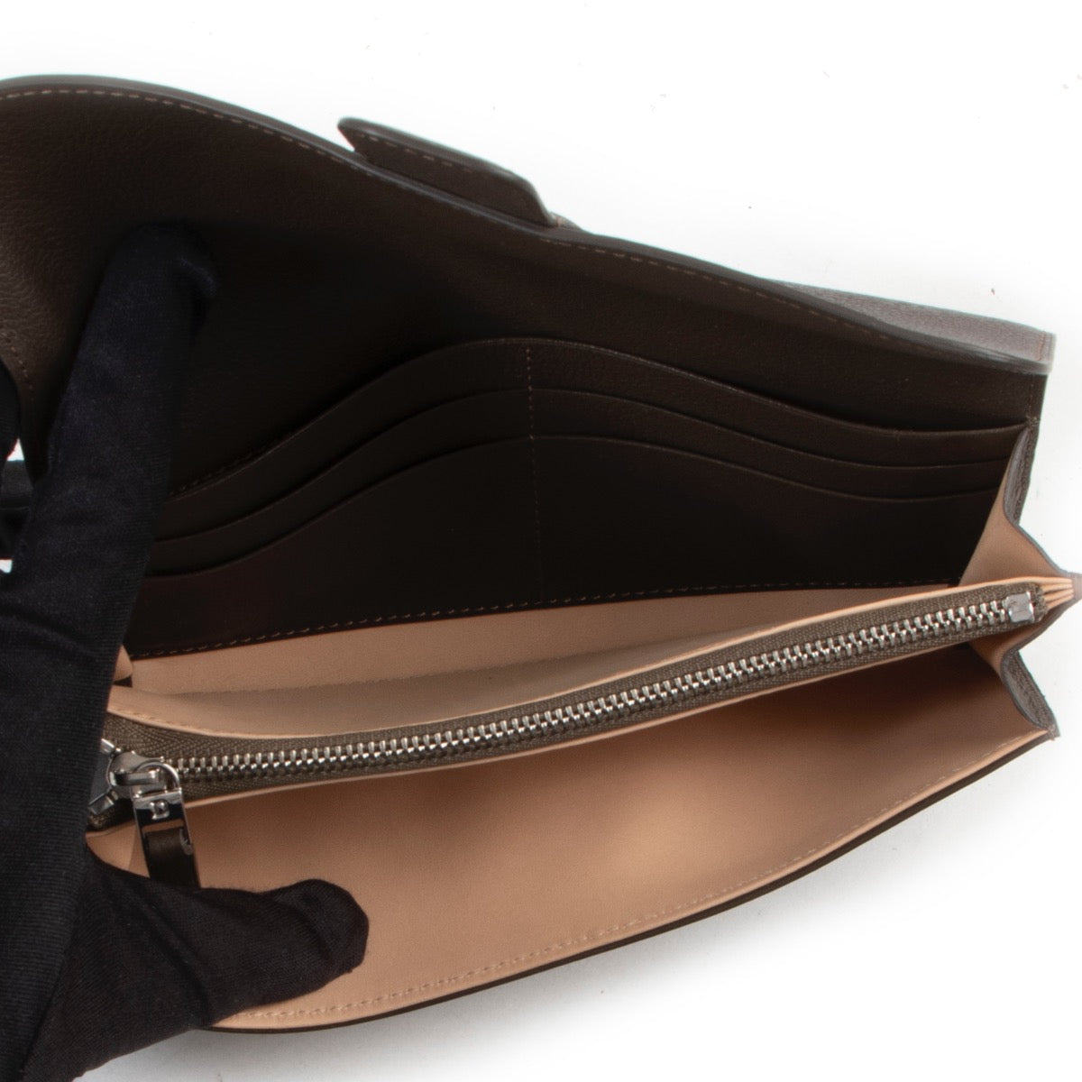 Delvaux Olive Brown Escudo Wallet