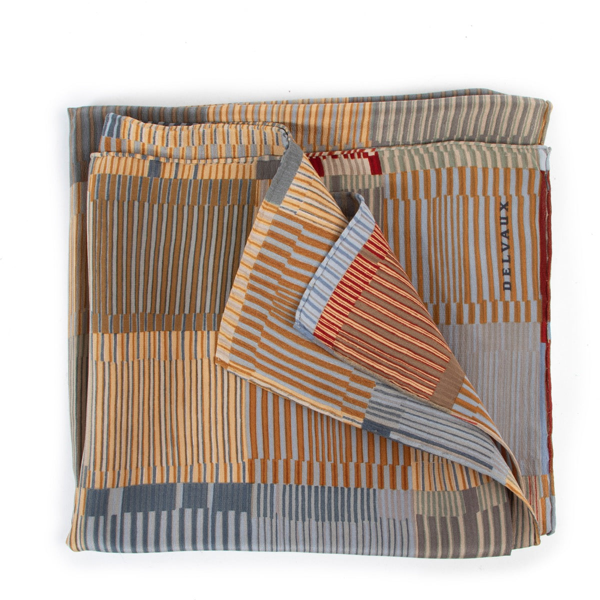 Shop safe online authentic Delvaux Red Multicolor Festival Scarf.