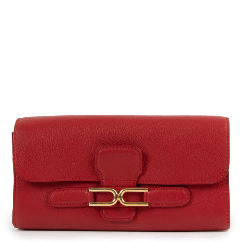 Buy this gorgeous Delvaux Red Escudo Wallet here safely