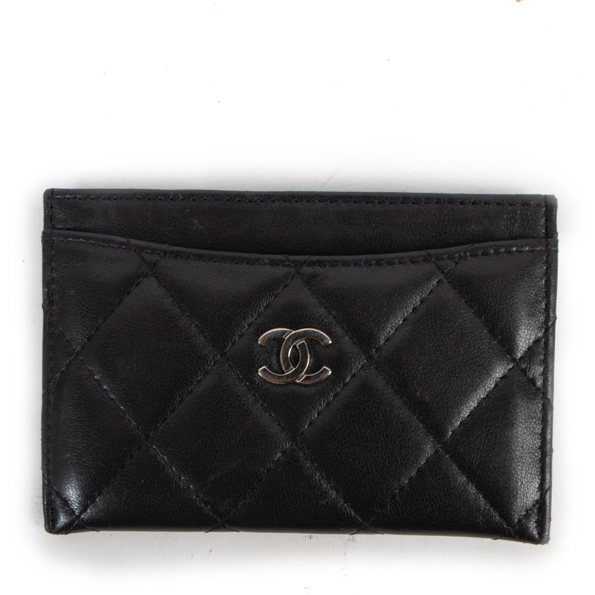 Chanel Black Quilted Lambskin Classic Card Holder
