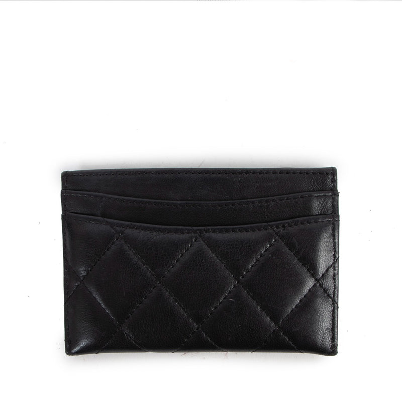 Chanel Black Quilted Lambskin Classic Card Holder
