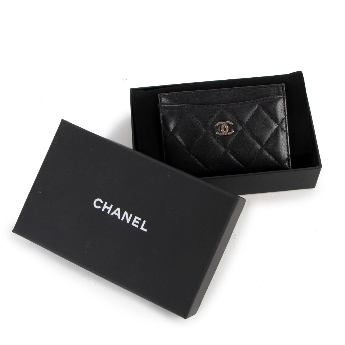 Chanel Black Quilted Lambskin Classic Card Holder