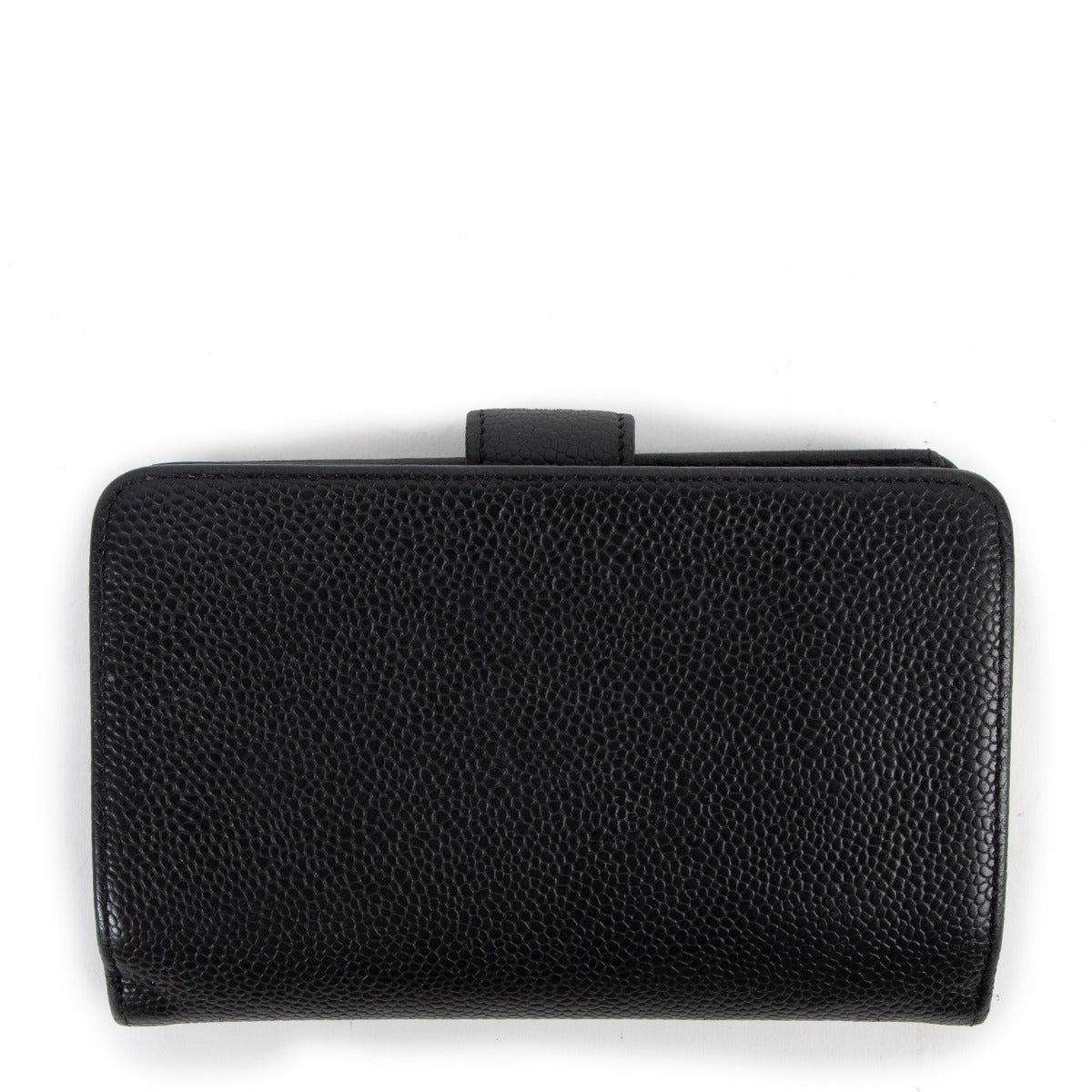 Chanel Black CC Timeless Caviar Leather Compact Wallet