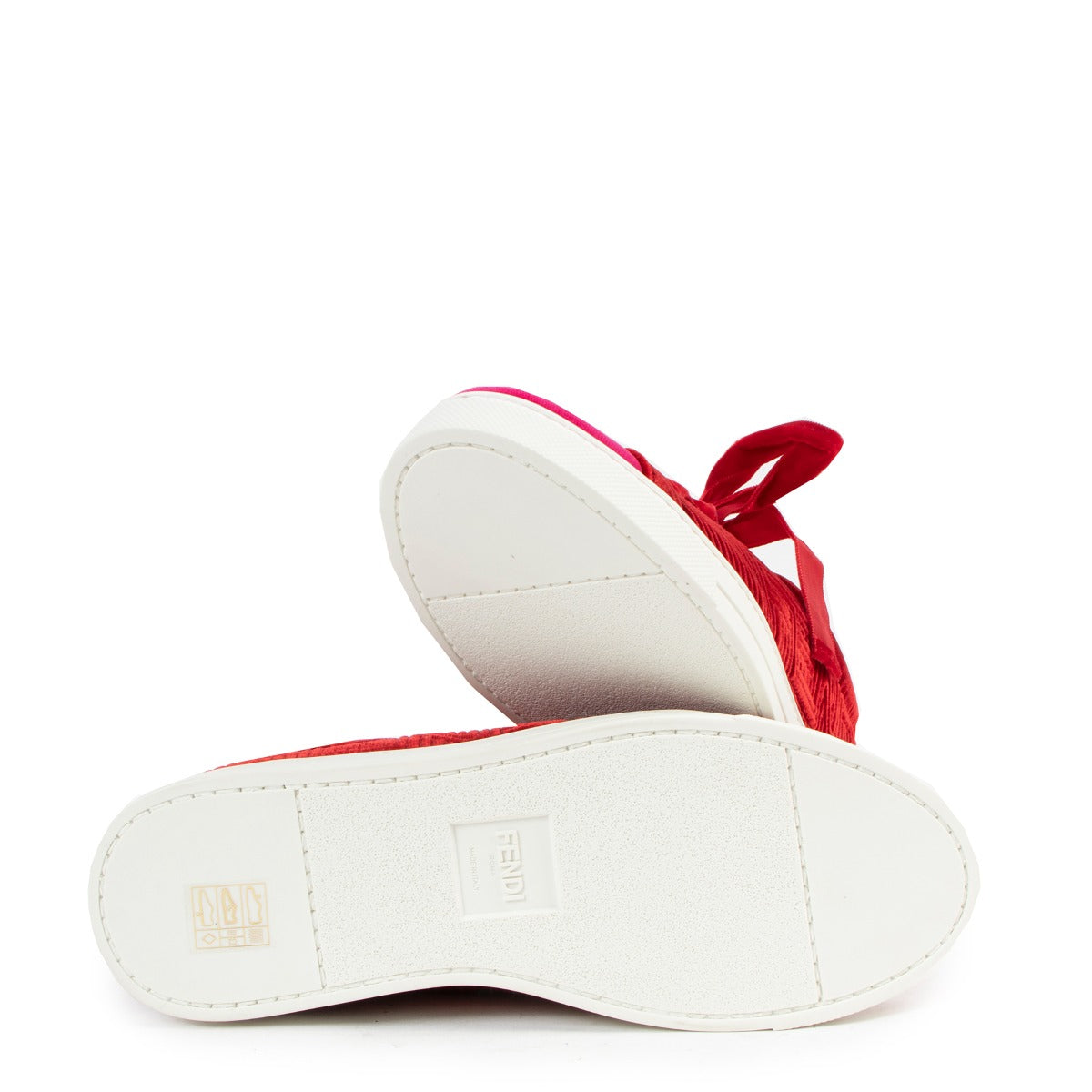Fendi Two-Tone Velvet Logo-Embossed Sneakers