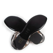 Fendi Leather Studs/Crystals Ankle Strap Sandals