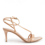 Gianvito Rossi Carlyle 70 Nude Patent Leather Strappy Sandals