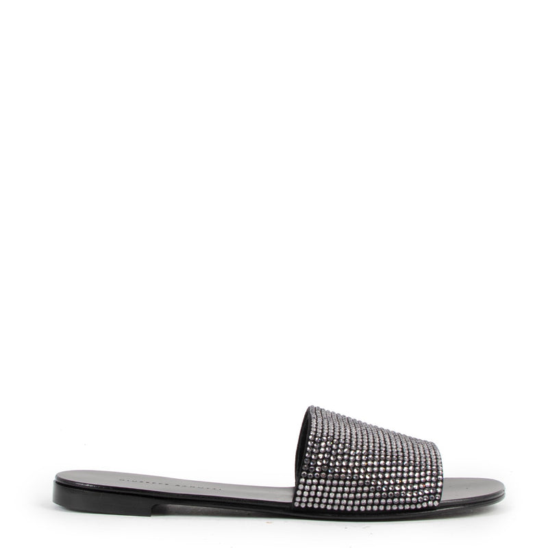 Giuseppe Zanotti Kanda Crystal Slide Sandals