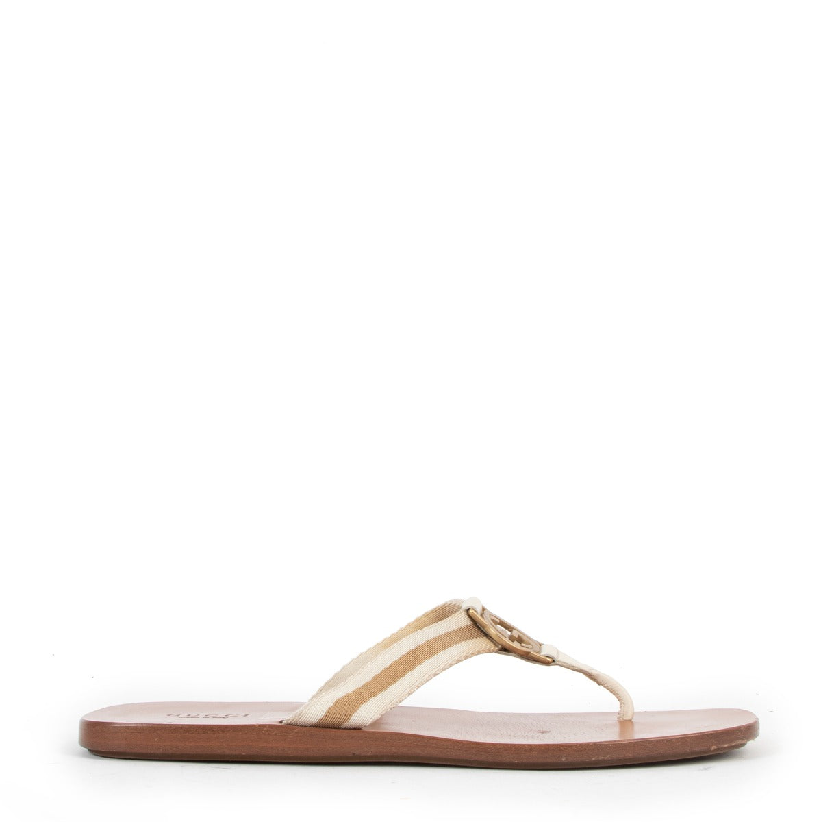 Gucci White GG Web Thong Slides, gucci flip flops